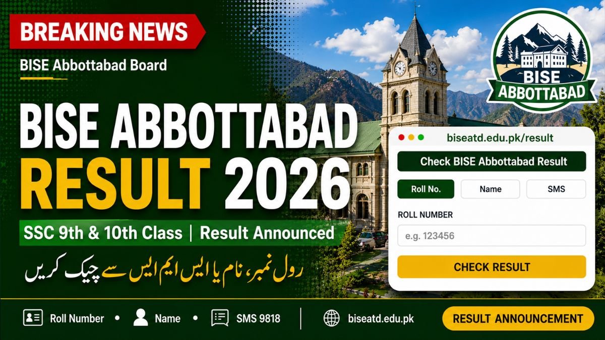 BISE Abbottabad Result 2026 SSC 9th & 10th Class by Roll Number